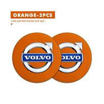 Skirta Volvo 2 vnt. Odinis automobilio padėkliukas Puodelio laikiklio angos kilimėlis Neslystantis padėkliukas Xc60 Xc90 V40 V60 S60 V50 V90 S80 C40 XC40 V70 XC70 C30 brown
