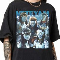 Vintažiniai Neteyamo marškinėliai, Avataros filmo Retro 90-ųjų Bootleg T-shirt, Na'vi kario grafinis T-shirt, Avataros vandens kelias T-shirt, Pandora gerbėjo dovana S gray