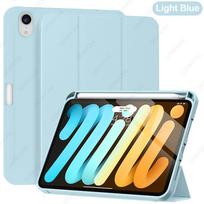 For iPad Mini 7 A17 Pro Case , for iPad Mini 6 Case with Pencil Holder, Cover for iPad Mini 7th/6th Generation 8.3 inch white