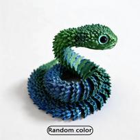 3D Spausdintas sąnariuoto gyvatės Fidget žaislas Realistiškas judančio sąnario Gyvatės veiksmo figūrėlė Streso mažinimo Stalo dekoras Gyvūno modelis Dovana Random Color