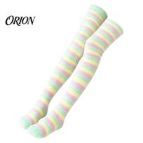 Thigh High Socks 1 Pair Women for Winter, Thickened Coral Fleece Leg Soft Plush Warmer Long Stockings, Fluffy Warm Over Knee Boot Girls Elastic One Size K beige