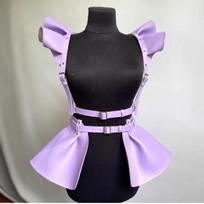 Moteriškas korseto diržas Punk petnešėlė Odinis juosmens diržas Suspender Slim Suspender suknelė Cosplay kostiumas Adjustable violetinė
