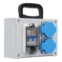 RCBO RCD Sieninis elektros lizdų dėžutės laikiklis 2 ES standarto 250V 16A lizdai su 230V 40A 1P+N grandinės pertraukikliu