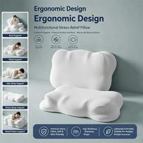 Kaklo atramos pagalvės miegojimui Pagalvė iš viskoelastinės medžiagos šoniniams, nugaros ir pilvo miegantiems Ergonomiška kontūrinė kaklo atramos pagalvė 28*48cm children balta