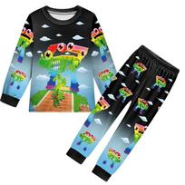 19705 Kids Boys Girls Steal a Brainrot 67 Six Seven Print Long Sleeves T-Shirt Pants Pajamas Sleepwear Sets 160cm gray