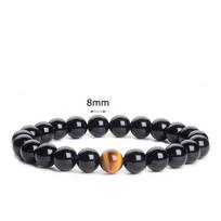 Čakrų karoliukų apyrankė vyrams 8mm 12mm Natūralus akmuo Uolienos lavos Tigro akis Oniksas Matinis Howlite Gydomieji karoliukai Pakabukas Joga Moterims Papuošalai black