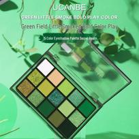 UCANBE Secret Realm 15-Color Eyeshadow Palette: Advanced Halloween Green Elf Makeup 10.8g black