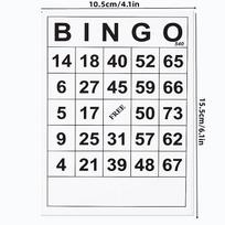60 vienetų BINGO kortelių rinkinys: Smagus mini žaidimas tėvams ir vaikams (Skaičių ir loterijos pramogos)