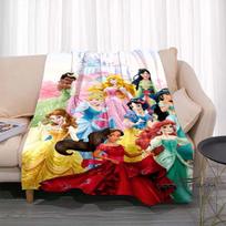 2026 Naujas Disney princesės margintas pledas, animacinis flanelinis, purus ir minkštas pledas suaugusiems ir vaikams, pliušinis sofos-lovos, automobilio 75x90cm
