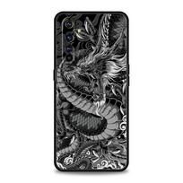 Dragon Phone Case For Realme 12 11 10 6 7 9 Pro Plus 8 5G C35 8i 9i GT2 GT3 GT5 GT Neo 2 3 5 Black Cover Soft Shell Realme 6 Pro