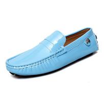 One-step Lazy Slip-on Loafers: Men's Large Size Casual Parent-child Driving Moccasins 45 dangaus mėlyna spalva