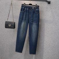 New Winter Women Plus Size Long Denim Jeans Harem Pants Loose Casual Cotton Trousers 4XL
