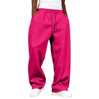 Vyriškos sportinės retro stiliaus kelnės su elastine juosta laisvalaikiui M pink