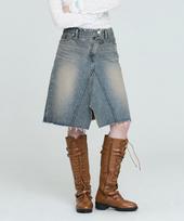 Instant Punk Midi Denim Skirt - Vintage Blue Vintage Blue/M gray