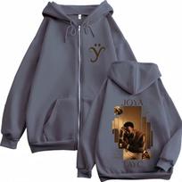 Singer Tayc Joÿa Album  Tour Merch Zipper Hoodie Men Women Fashion Hip-Hop Sweatshirts Winter Loose Casual Zip Up Jacket L gray