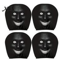 Ghost Face Headrest Decor 4 Pcs Halloween Car Covers, Creepy Seat Easy Install Covers Protector, Universal Auto for SUV Truck, Funny Gift Prank Gifts B gray