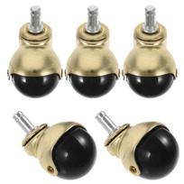5 Pcs Golden Spherical Casters Office Chair Wheels Replacement Heavy Duty Caster Wheels For Chair Sofa Gaming Wheelchair