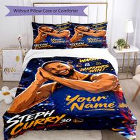 Golden State Warriors Curry Dynasty Customized Name Bed CoverBed Suitable for Decorate room Wrinkle Resistant Home Decor Gift for Festivals 180cmx210cm