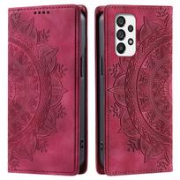 for Samsung Galaxy A73 5G,A53,A52 4G/5G,A52S,A33,A32 4G,A32,A23,A13 Mandala Embossed PU Leather Flip Wallet Case Magnetic Closure Cover Galaxy A53 5G raudona
