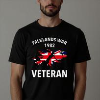 Falkland's war 1982 T-Shirt Veteran UK Flag Army Remembrance Day Top Unisex Cotton Tee 110 black