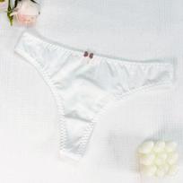 Big Size Summer Sexy Thong Underwear with Pure Desire Letter and Decorative Bow XL balta
