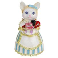 Cute Cats Shaped Trinket Box With Tarnish Proof Coating Multifunctional Decors Jewelry Dish For Bedroom Bathroom šviesiai mėlyna spalva