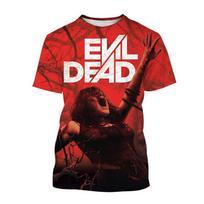 The Evil Dead 3D spaudos marškinėliai drakulos filmo mada apvalia iškirpte trumpomis rankovėmis siaubo filmo neutralūs kasdieniai viršūnėliai vaikams juokingi marškinėliai M red