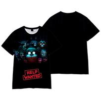 Game Five Nights At Freddy's T Shirt Kids Streetwear Short Sleeve Children's Tshirts Boys Girls Tops Men Women Clothing T-shirt XXXXL black