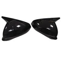 For Seat Leon Cupra Formentor -2024 Car Sticker Rearview Side Mirror Cover Wing Cap Exterior Door Rear View Case Trim Carbon Gloss Black black