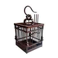 Handmade Grasshopper Cage Woven Bamboo Bird Nest Durable Cricket Cages Square cage black