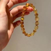 Iridescent Gilded Crystal Waking Lion Beaded Bracelet - 2025 Trendy Couple's Design brown