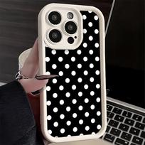Phone Case for iPhone 17 Air 16E 15 16 Pro Max Polka Dots Art Fashion Desgin Cover 14 Plus 13 12 Mini Soft Shell Silicone Fundas iPhone 16 Pro Max gray