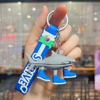 Tralalero Tralalas Brainrot Tungtung Sahur Car Key Ring Anime Figures Cappuccino Toy Keychains Bag Pendant Decor Lovely Gift beige