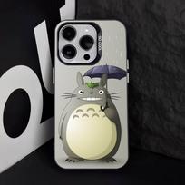 ŽAVUS T-TotoroS-ES Anime telefono dėklas, skirtas iPhone 16,15,14,13,12,11,8,7,Pro,Max,Plus,Mini,XS,SE, apsaugantis nuo kritimo, juodas matinis, kietas iPhone16e gray