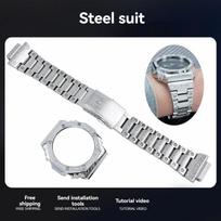 GA2100 Retro Modified Stainless Steel strap&case set For Casio G-SHOCK GA-2110 GA-2100 GA-B2100 Metal Watchband mod kit For GA 2100 GA 2110 gray