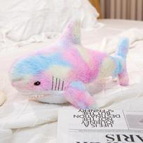 Plush Whale Gentle Toy Stuffed Colorful Shark Plushie Aquatic Animals Doll Huggable Ocean Plush Toy great for daily use 55cm white