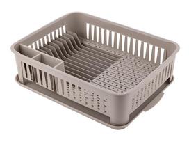 Plastikinis indų džiovintuvas Vivo 42X33X12cm su padėklu, kreminis
