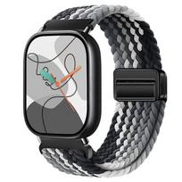 For Redmi Watch 6/5/4 XiaoMi Mi Band 8 Pro Quick Release Magnetic Woven Nylon Band Adjustable Breathable Sport Wristband Redmi Watch 6 gray