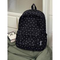 Schoolbag Spring Vintage Backpack Girls Girls Bow Corduroy Student School Bag Versatile Travel Backpack juoda