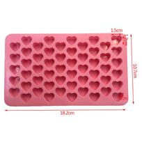 Mini širdies formos silikoninis ledo kubelių padėklas, šokoladinis fondantas, formuojantis 3D pyragas one size pink
