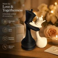 Scratch Resistant 3D Printed Chess Couple Statue Art Sculpture Ornament for Study Room Desk Decor Graduation Gift Choice one size brown