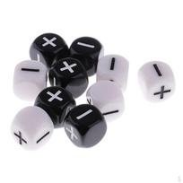 10 Pieces Plastic 6-sided D6 for Card Casino Game Props 1.6cm gray