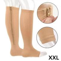 Unisex Kojų pirštų neturinės kompresinės kojinės Su šoniniu užtrauktuku Iki kelių Kojinės profilaktikai XXL beige