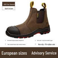 Men's European Standard Safety Chelsea Boots: Anti-Smash, Anti-Puncture, High Temperature & Wear Resistant, Anti-Slip Work Shoes. black