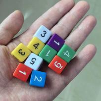 10PCS 16MM Square Dice with Numbers 1-6 Math Learning For Kids Adults Board Games Accessories and Classroom Activities blue