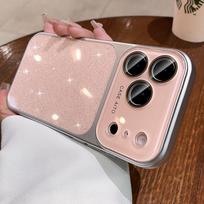 Naujas didelis blizgučių vasarinis telefono dėklas, skirtas iPhone 17PROMAX/16, atsparus kritimui, su silikoniniais mygtukais 15 Pro Max vyšnių žiedų rožinė spalva