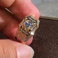 14K aukso 3 karatų deimantinis žiedas vyrams Rock 14k aukso papuošalai Esmaltuotas žiedas 925 sidabro papuošalai Deimantinis žiedas Papuošalai Žiedai 12 geltona