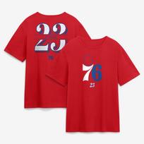 LeBron James 26-27 sezono Filadelfijos 76ers vardas ir numeris marškinėliai vyrams moterims oversized treniruočių sportinis marškinėlis trumpomis rankovėmis moteriški vyriški drabužiai S red