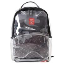 Sprayground Shark Logo Shark Mouth PVC Backpack Unisex Backpack Transparent W1035726 Without Gift Box,Transparent