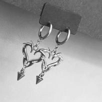 Gothic Y2K Flame Spike Stainless Steel Earrings - Punk Rock Style Accessories